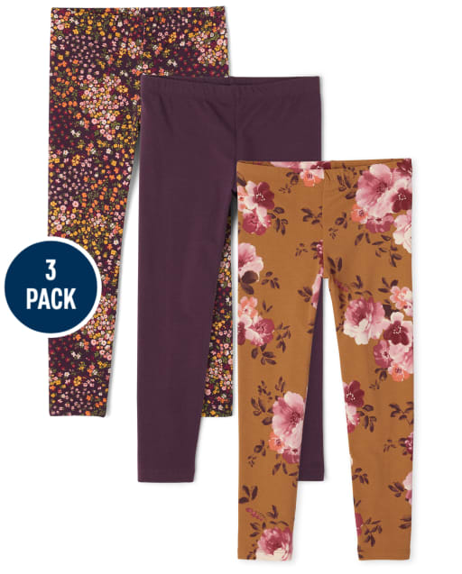 Pack de 3 calzas florales para niñas