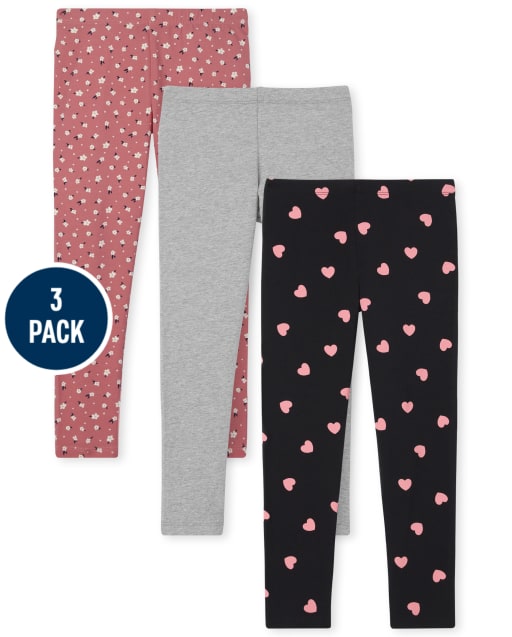 Girls Print Leggings 3-Pack