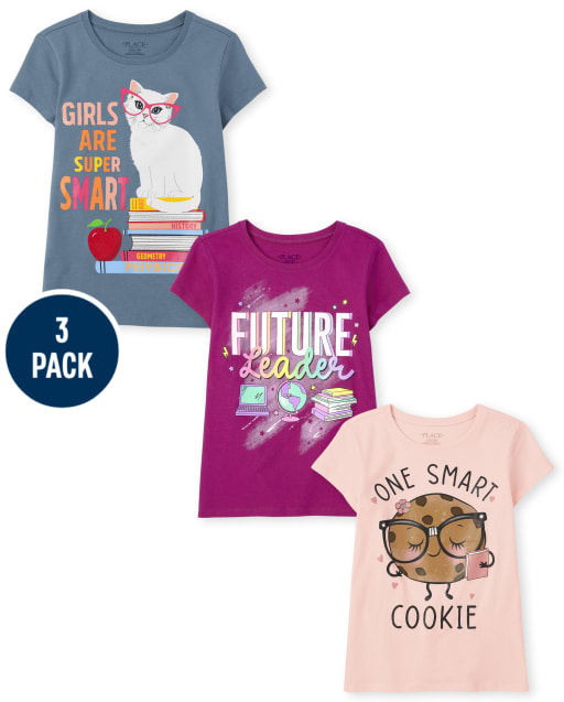 Girls Smart Graphic Tee 3-Pack