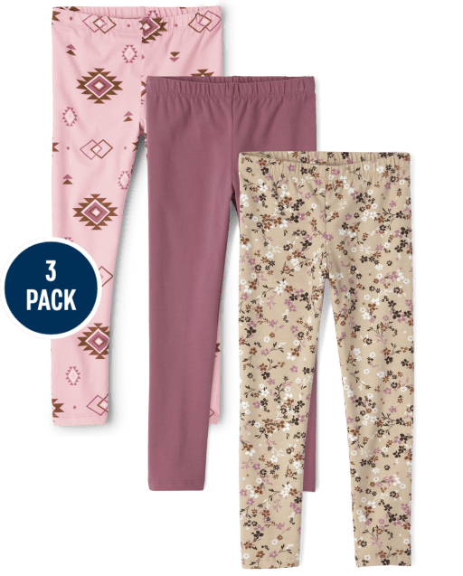 Girls Western Leggings 3-Pack