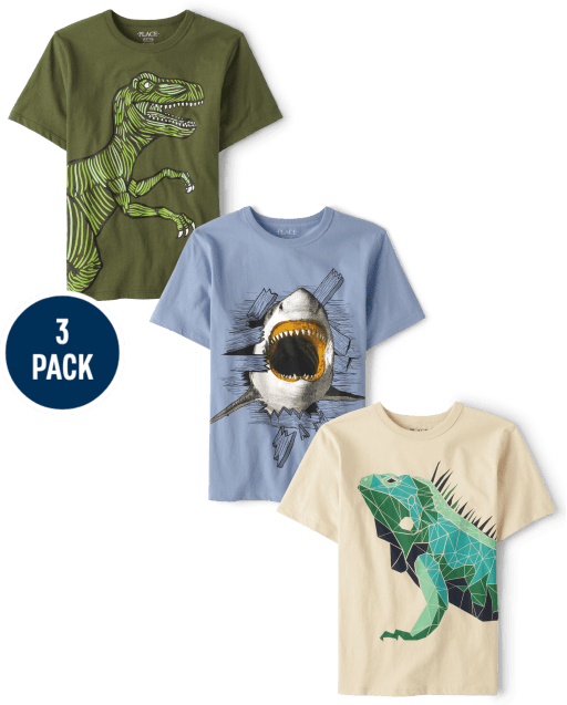 Boys Animal Graphic Tee 3-Pack