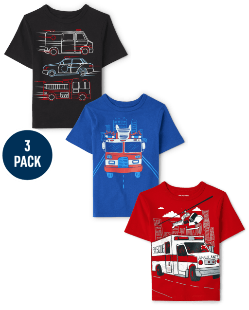 Baby And Toddler Boys Truck Graphic Tee 3-Pack