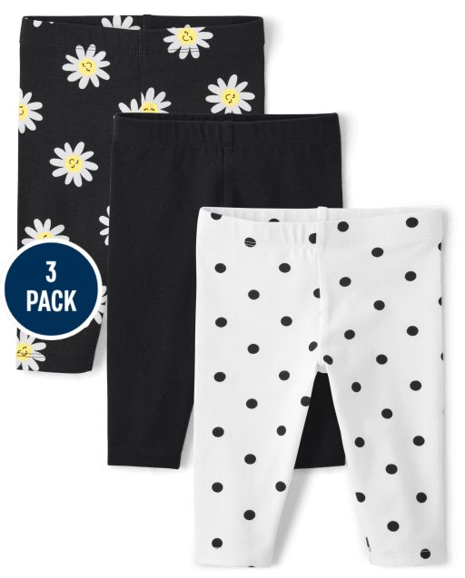 Toddler Girls Daisy Capri Leggings 3-Pack
