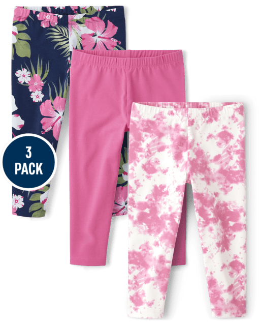 Pack de 3 leggings capri florales para niña