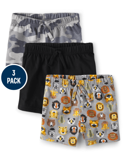 Baby Boys Jungle Shorts 3-Pack