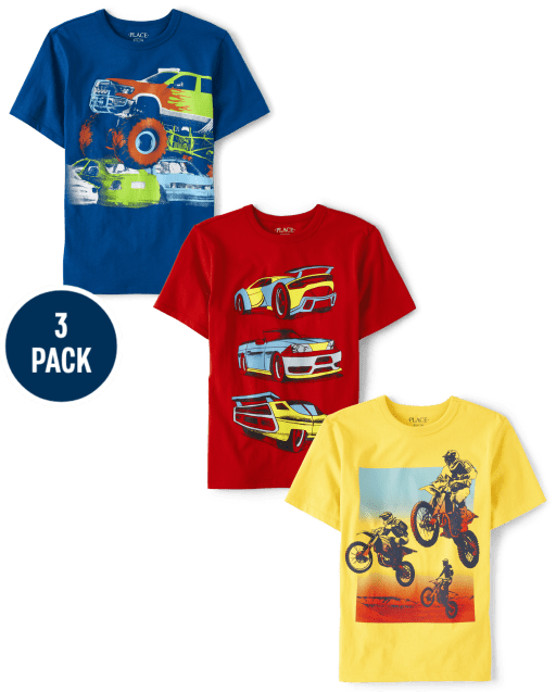 Boys Vehicle Graphic Tee 3-Pack