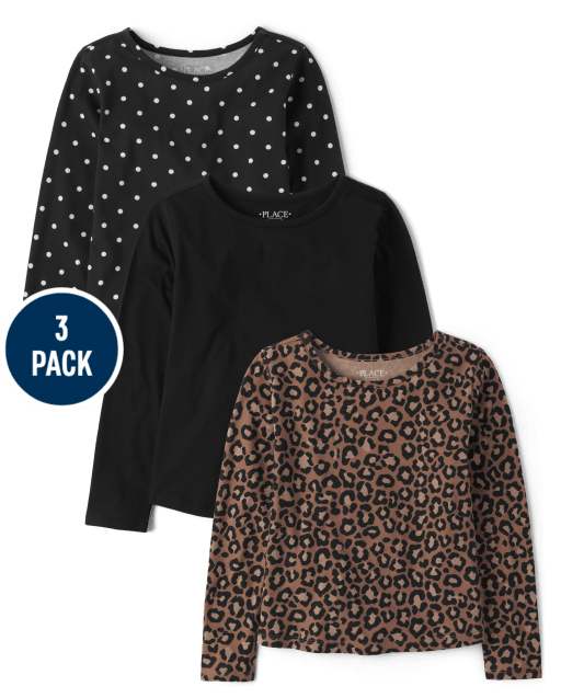 Girls Leopard Top 3-Pack