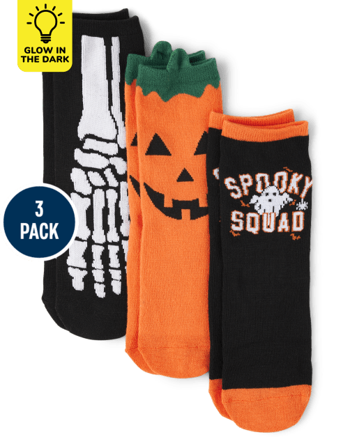 Unisex Kids Spooky Squad Crew Socks 3-Pack