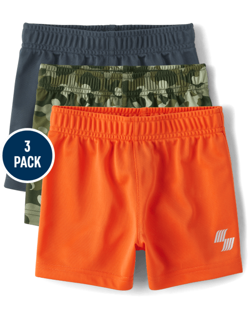 Baby And Toddler Boys Performance Basketball Shorts 3-Pack