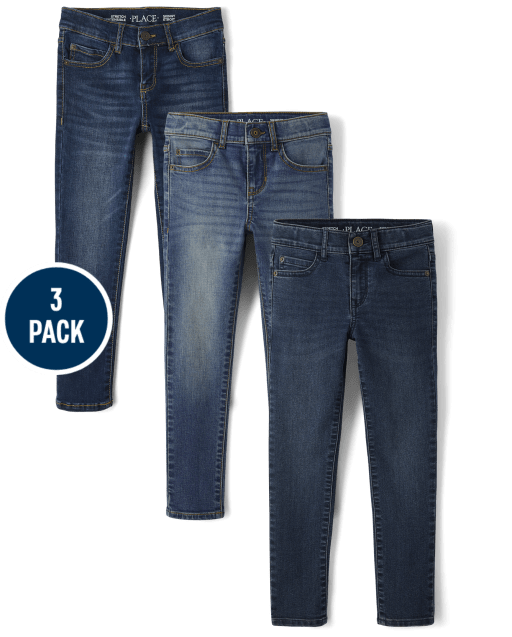 Boys Slim Stretch Skinny Jeans 3-Pack