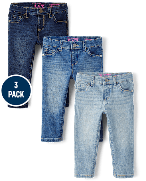 Toddler Girls Super Skinny Jeans 3-Pack