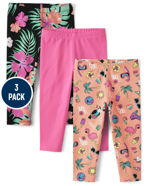 Girls Tropical Capri Leggings 5-Pack