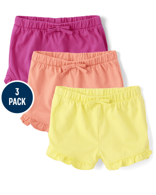 Baby Girls Ruffle Shorts 3-Pack