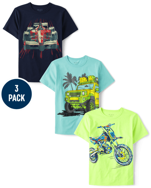 Boys Vehicle Graphic Tee 3-Pack
