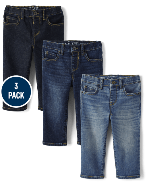 Baby And Toddler Boys Straight Jeans 3-Pack