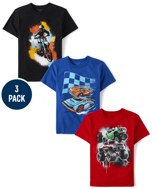 Boys Racecar Graphic Tee 3-Pack