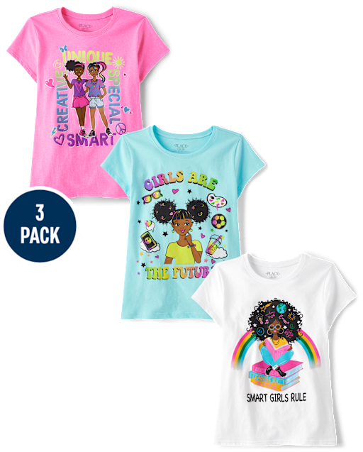 Niña Camisetas estampadas 3-Pack