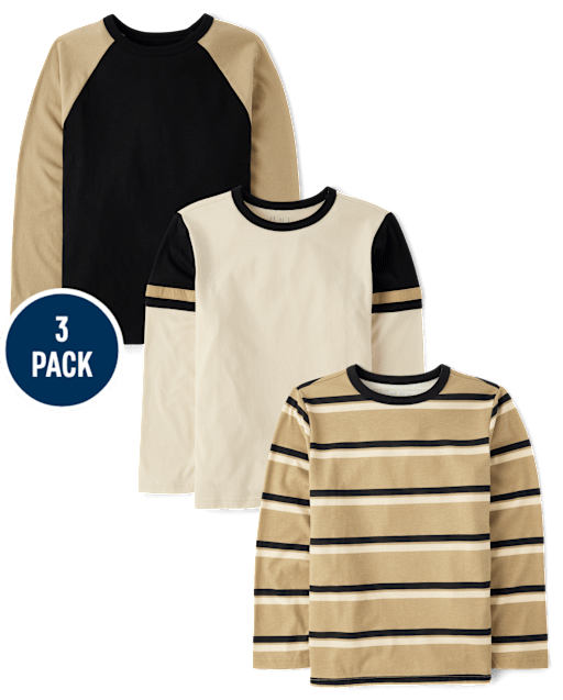 Paquete de 3 tops con bloques de color para niño