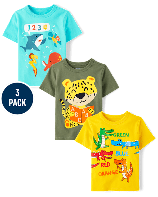 Baby And Toddler Boys Education Graphic Tee 2-Pack