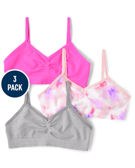 Girls Tie Dye Seamless Bralette 3-Pack