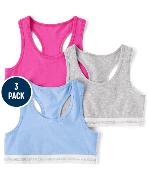 Lot de 3 bralettes à dos nageur pour filles