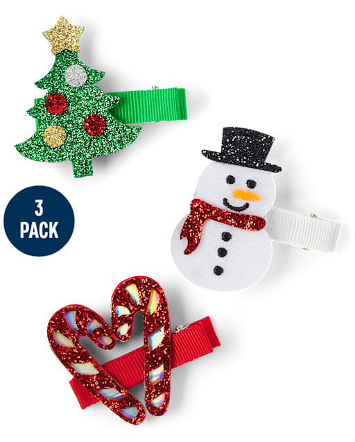 Lot de 3 pinces à cheveux Fille Scintillant de Noël