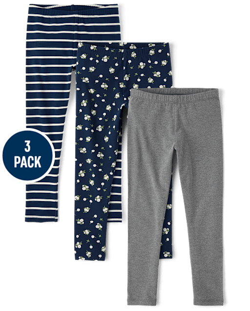 Lot de 3 Leggings Fille Imprimé