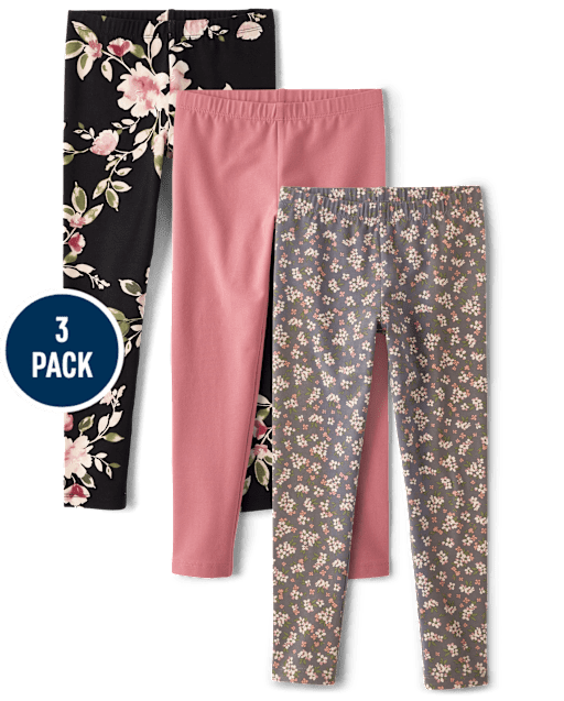 Lot de 3 Leggings Fille Imprimé