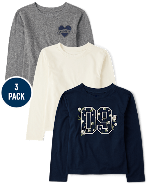 Lot de 3 t-shirts graphiques pour filles