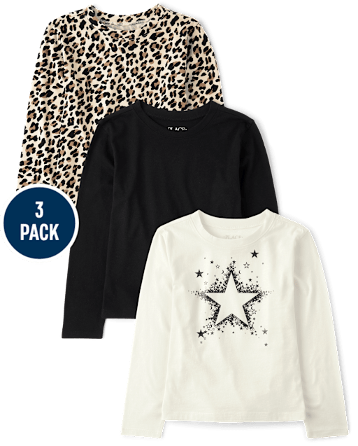 Lot de 3 t-shirts graphiques pour filles