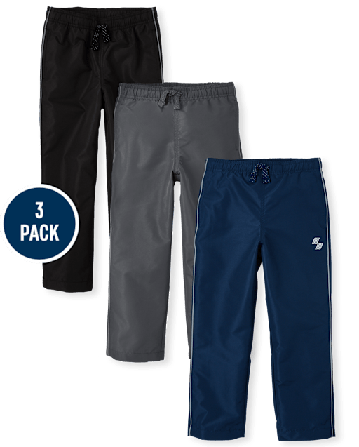 Boys Wind Pants 3-Pack