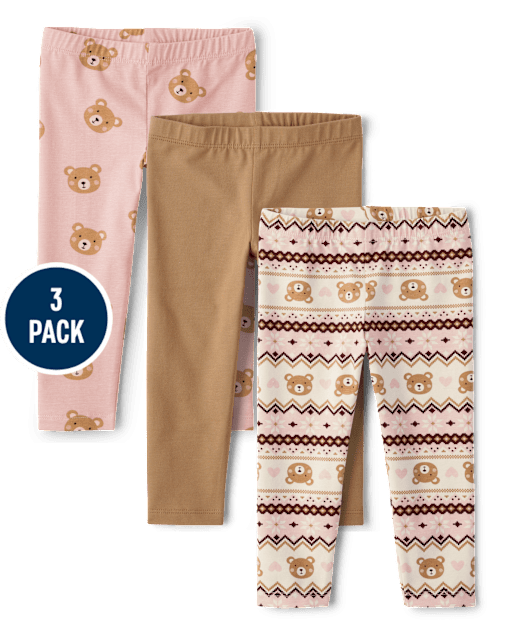 Toddler Girls Print Leggings 3-Pack