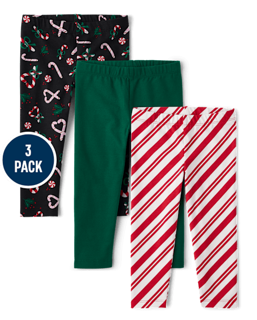 tout-petit, fille Imprimé Leggings 3-Pack
