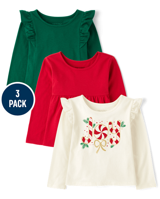 Baby And Toddler Girls Joy Top 3-Pack