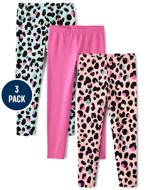 Girls Print Leggings 3-Pack
