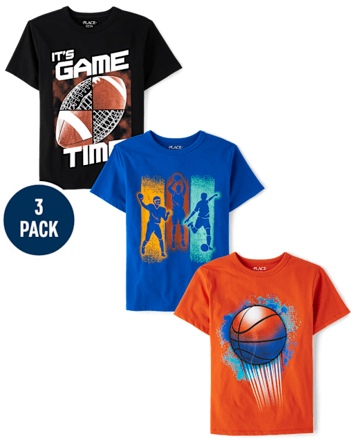 Boys Sports Graphic Tee 3-Pack