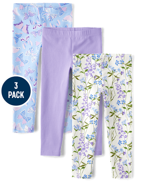 Toddler Girls Floral Leggings 3-Pack