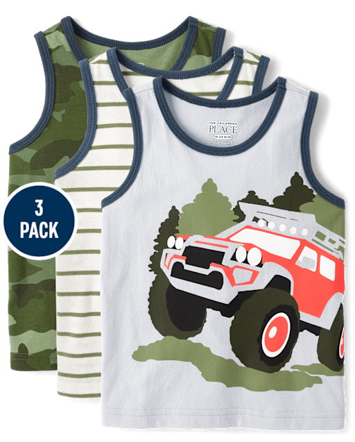 Baby And Toddler Boys Camo Tank Top 3-Pack