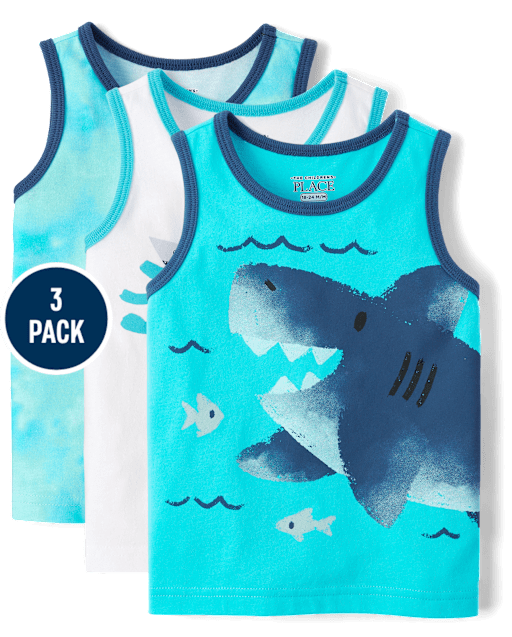 Baby And Toddler Boys Shark Tank Top 3-Pack