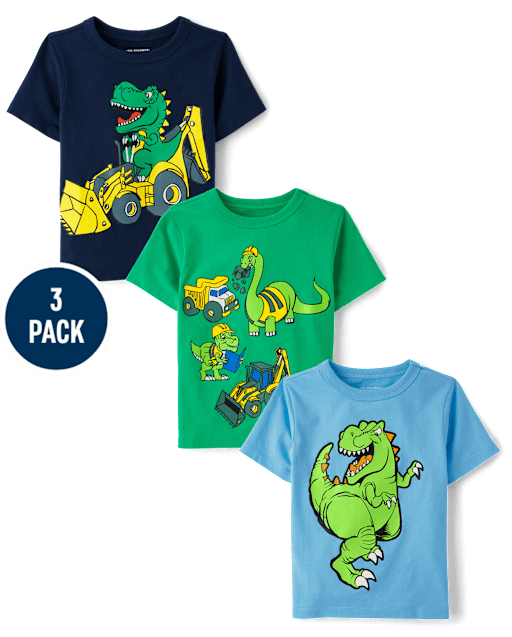 Baby And Toddler Boys Dino Graphic Tee 3-Pack