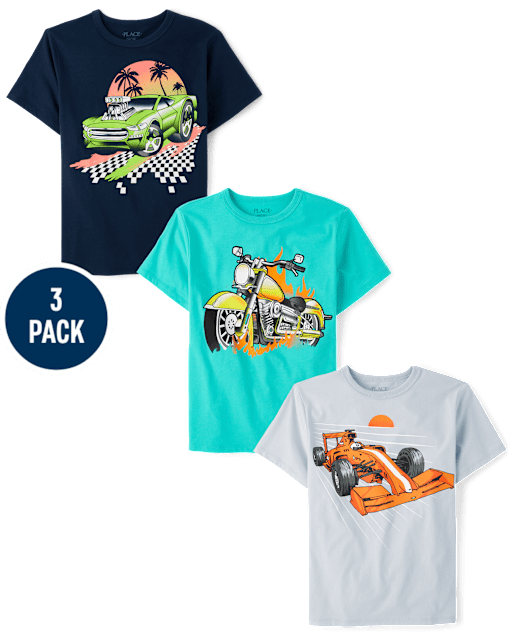 Boys Vehicle Graphic Tee 3-Pack