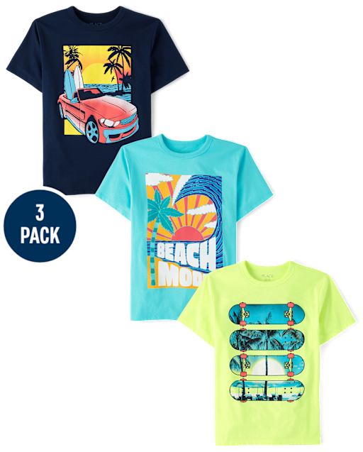 Boys Summer Graphic Tee 3-Pack