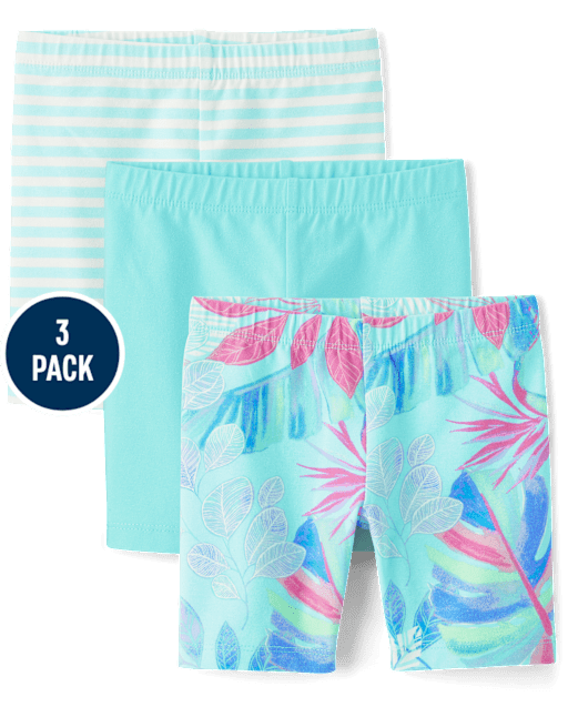 Toddler Girls Print Bike Shorts 3-Pack