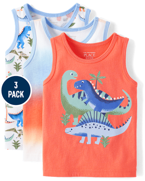 Baby And Toddler Boys Print Tank Top 3-Pack