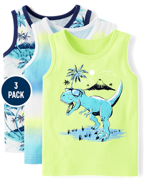 Baby And Toddler Boys Print Tank Top 3-Pack
