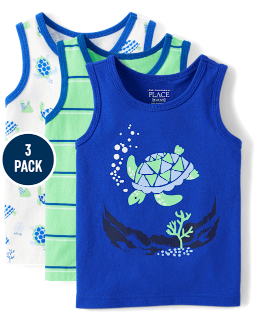 Baby And Toddler Boys Print Tank Top 3-Pack