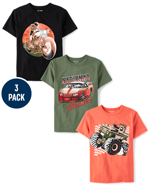 Boys Vehicle Graphic Tee 3-Pack