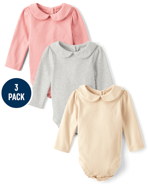 Baby Girls Peter Pan Bodysuit 4-Pack