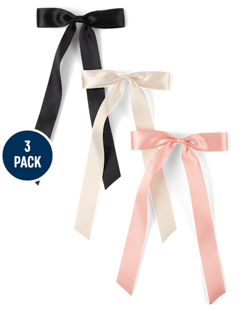 Lot de 3 barrettes à cheveux avec nœud pour fille