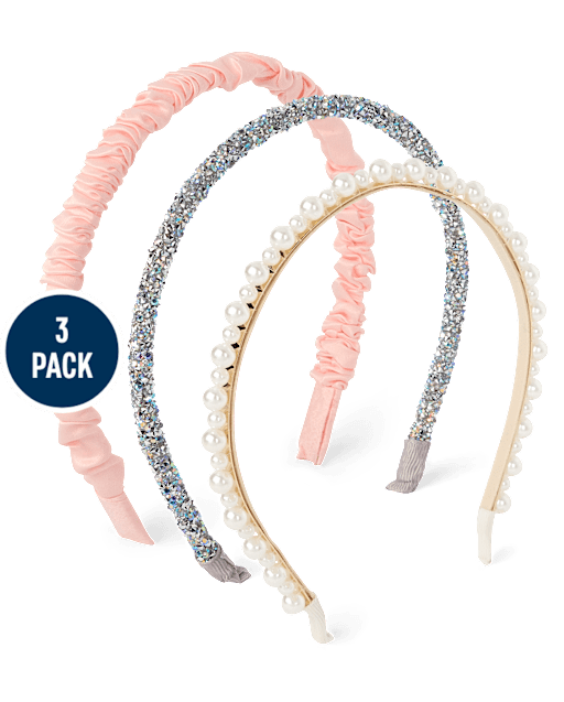 Girls Faux Pearl Headband 3-Pack